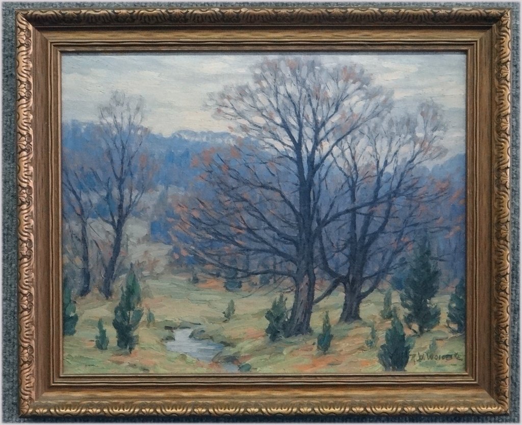 O/BD "WOODSTOCK SCENERY" SGND R.W. WOICESKE: 12" X 15"