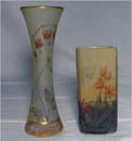 2 SIGNED DAUM NANCY CAMEO GLASS VASES