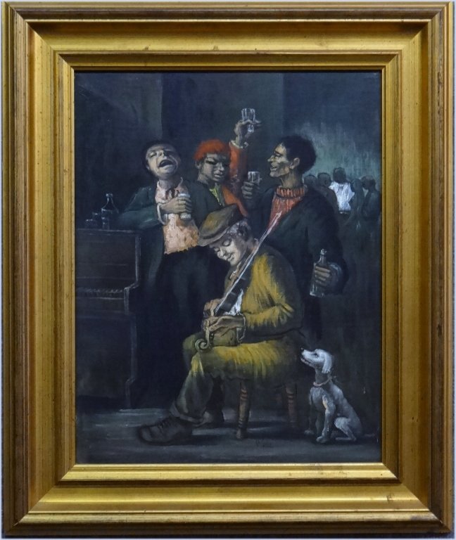 O/BD "SINGING HAPPY MELODIES" SGND ALBERT PELS: 20 1/4" X 15 3/4"