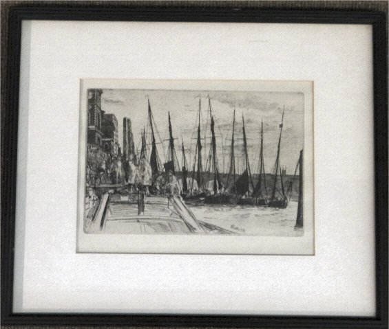 JAMES ABBOT MCNEIL WHISTLER "BILLINGSGATE" SGND: & DATED 1859 IN THE PLATE, ARTHUR H. HARLOW & CO. PROVENANCE PLATE SIZE: 5 7/8" X 8 13/16"