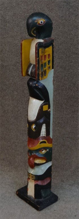 NW COAST POLY CHROME DECORATED TOTEM 26 1/2" TALL (1 of 4)