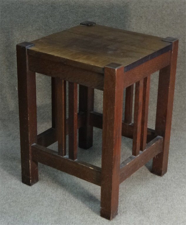 MISSION OAK SIDE TABLE , LABELED MCCREERY &CO NY (1 of 3)