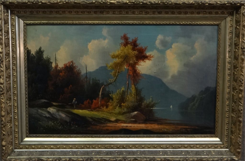 O/C "AUTUMN SCENERY" UNSGND HUDSON RIVER SCHOOL: 19THC. (15" X 25")
