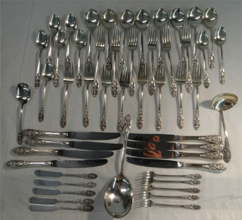 PARTIAL SET STERL. SILVER FLATWARE (51 PCS.) (1 of 5)