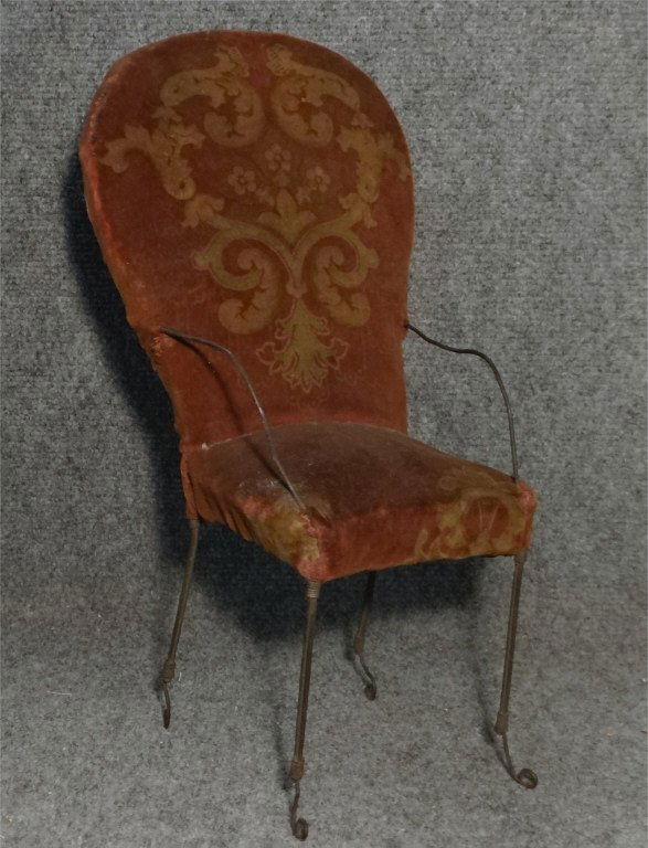 MINIATURE UPHOLSTERED CHAIR 14 1/2" TALL (1 of 3)