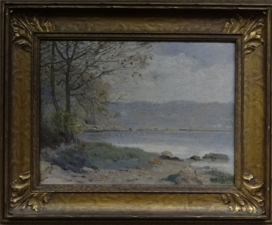 O/P "ALONG THE MYSTIC RIVER" SGND G.A . THOMPSON (1 of 5)