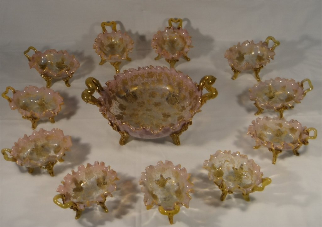 VICTORIAN ART GLASS BERRY SET (12 PCS) (1 of 7)