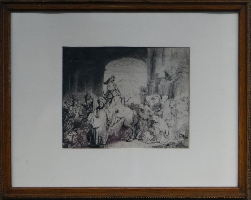 ETCHING & DRYPOINT "TRIUMPH OF MORDECAI" (1 of 3)