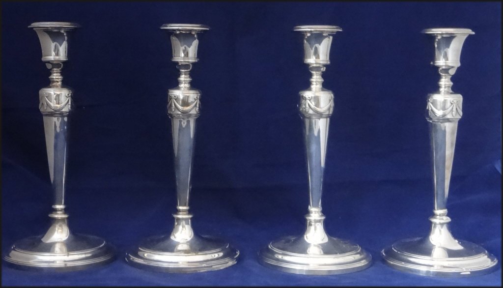 SET 4 SGND  TIFFANY STERLING SILVER CANDLESTICKS (1 of 7)
