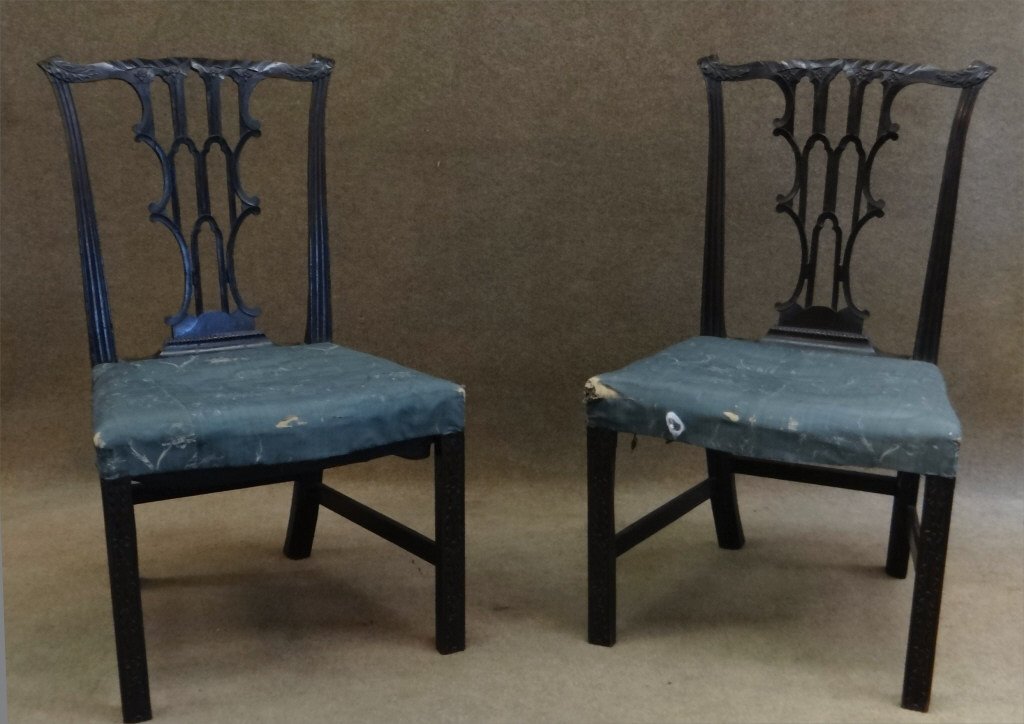 PAIR OF FINE CHIPPENDALE CHAIRS 18THC. ENGLISH (1 of 6)