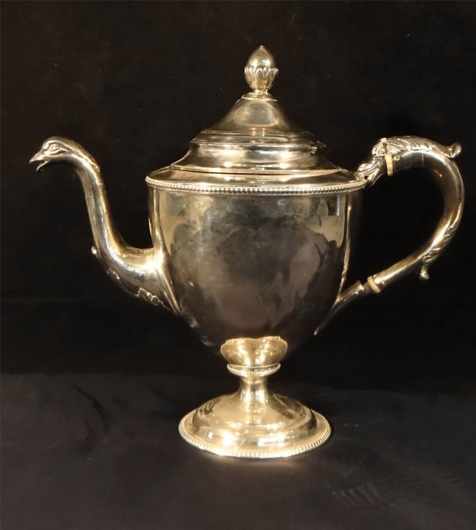 STERLING SILVER TEAPOT W/ BIRD HEAD SPOUT (1 of 4)