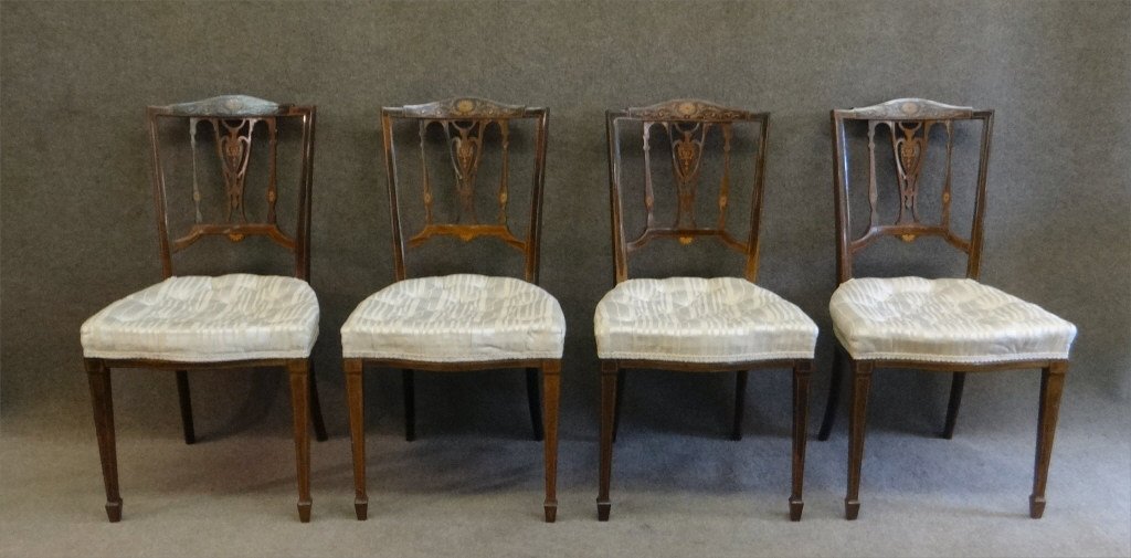 SET OF 4 REGENCY ROSEWOOD INLAID CHAIRS (1 of 7)