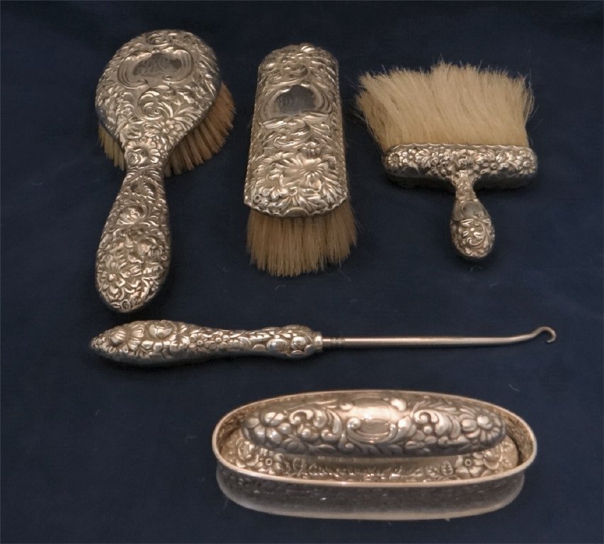 GORHAM STERLING SILVER DRESSER SET (1 of 6)