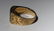 18K YELLOW GOLD AND JADE MANS RING - 8