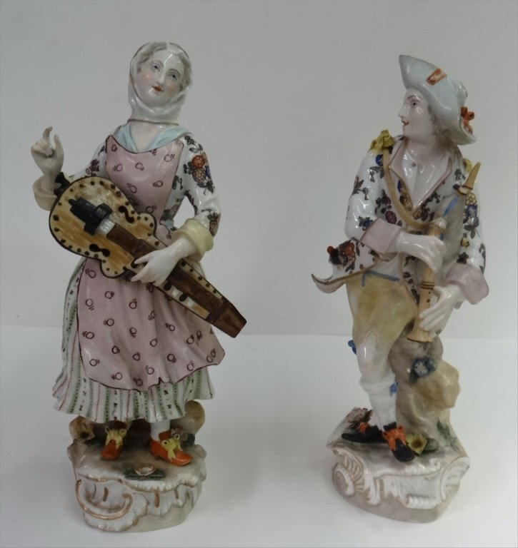 PR OF MEISSEN  11" PORCELAIN FIGURES (1 of 9)