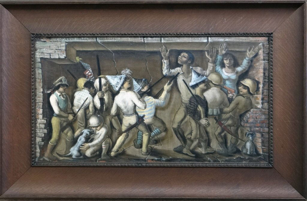 O/C "NEIGHBORHOOD GAMES" SGND PELS: (ALBERT PELS) 18" X 33"