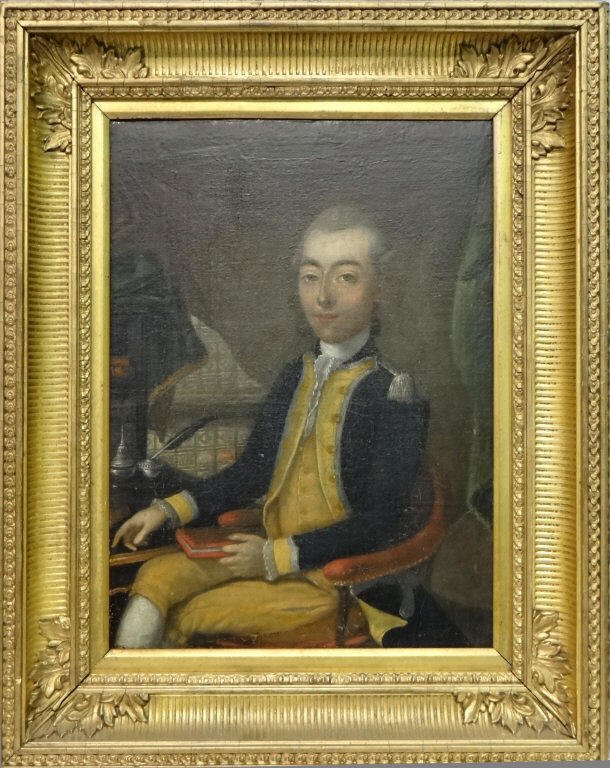 18THC. O/C PORTRAIT OF A NAVAL OFFICER (1 of 3)