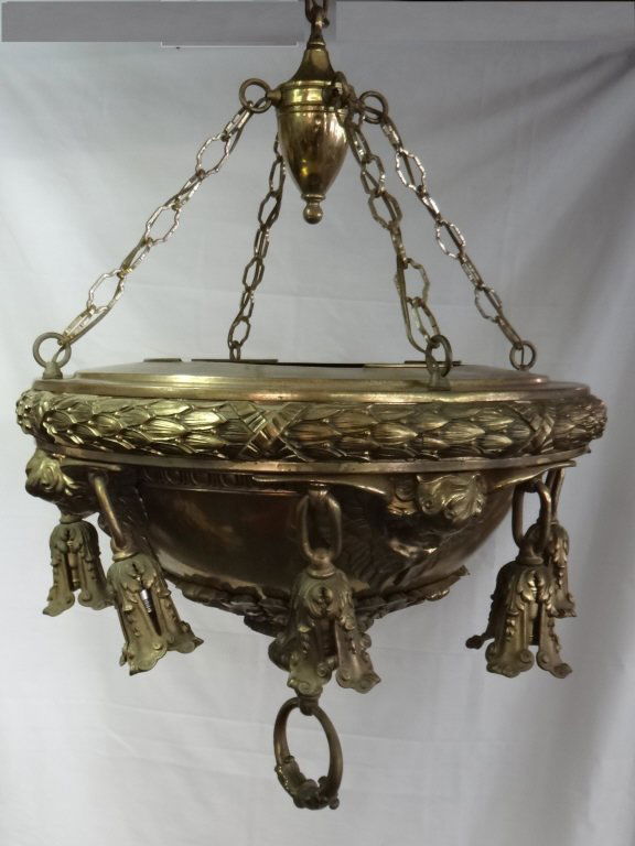 BRONZE CEILING FIXTURE , 8 LIGHTS W/ ANGELS (1 of 4)