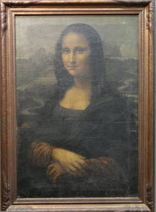 O/C AFTER LEONARDO DA VINCI "MONA LISA": 29" X 19 3/8"