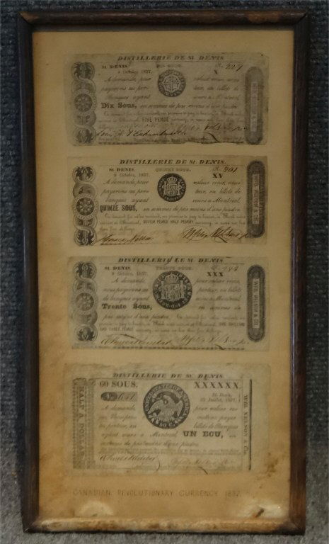 GROUP OF FRAMED 1837 CANADIAN CURRENCY (1 of 2)