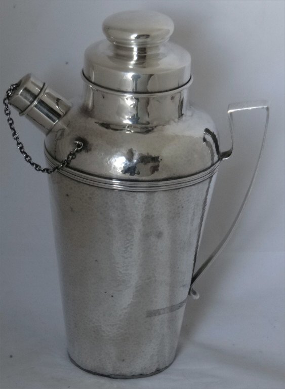 HAND CHASED STERLING SILVER COCKTAIL SHAKER (1 of 6)