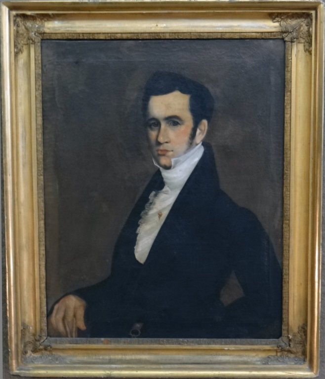 O/C AMERICAN SCHOOL PORTRAIT OF A GENT (1 of 4)