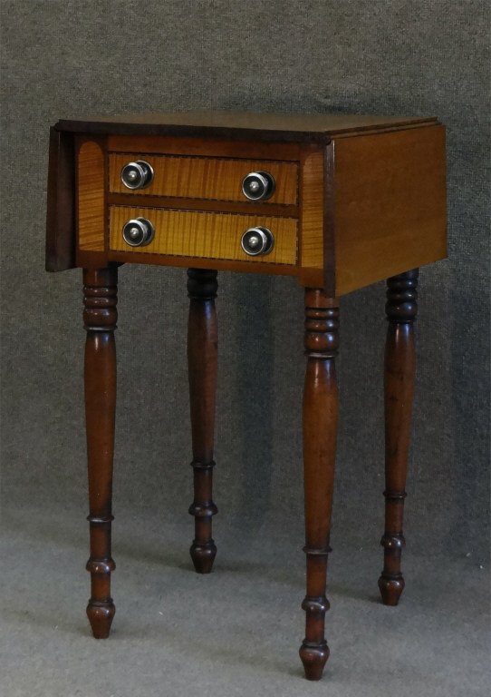 CHERRY & TIGER MAPLE TWO DRAWER WORK STAND (1 of 5)