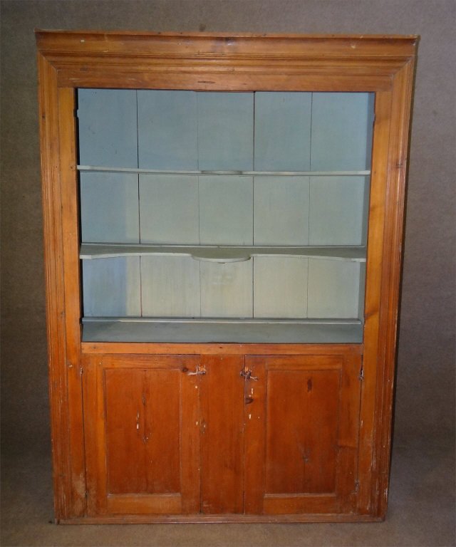 HUDSON VALLEY PINE WALL CUPBOARD W/ SHAPED SHELVES (1 of 5)