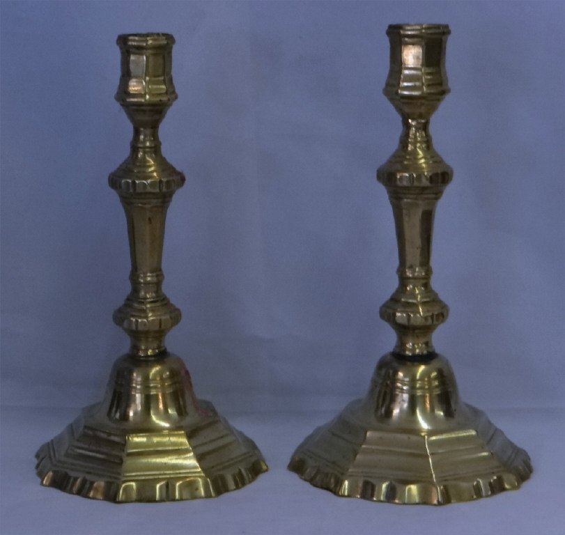 PR OF FRENCH 18THC. CANDLESTICKS (1 of 3)