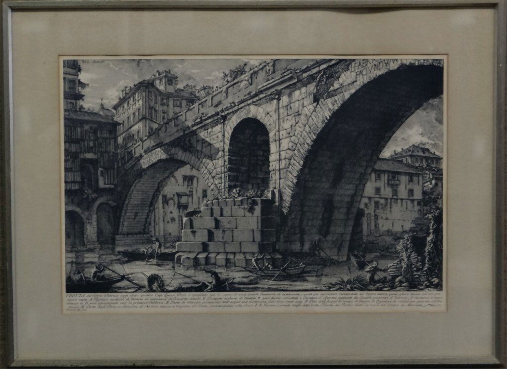 PIRANESI ENGRAVING "VIEW OF THE FABRIZIO BRIDGE (1 of 3)