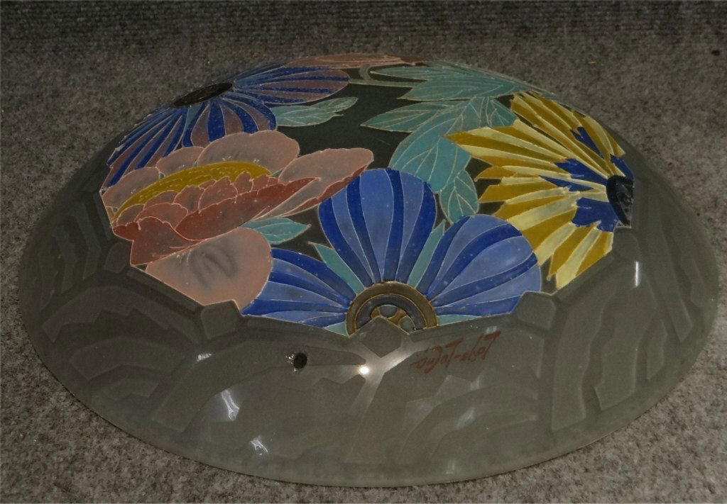 LOYS LUCHA SGND FRENCH ART DECO SHADE 14 1/4" DIAM (1 of 4)