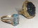2 RINGS 10K GOLD AQUA MARINE & CAMEO CARVED VICT. - 2