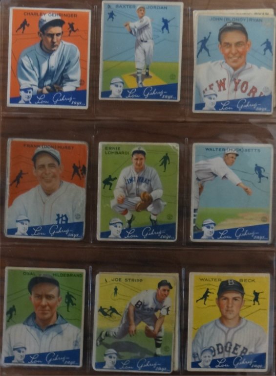 1934 GOUDEY "LOU GEHRIG SAYS" BASEBALL CARDS (39) (1 of 10)