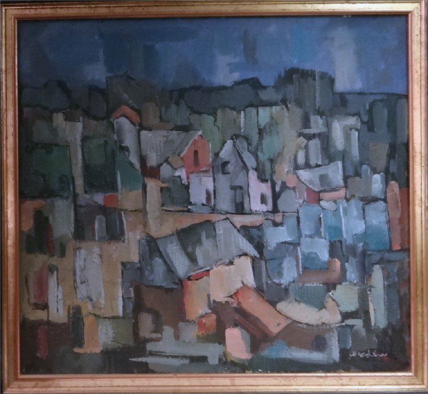 O/C "TOWNSCAPE" SGND WEDIN 26 3/4" X 29" (1 of 5)