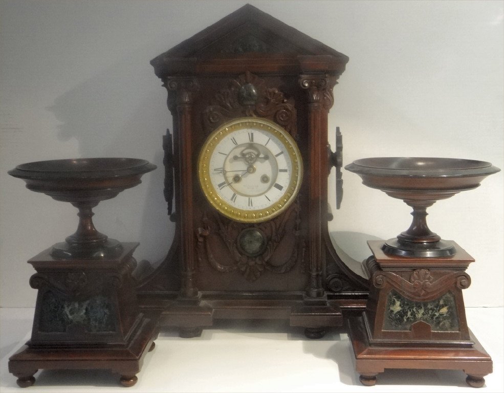BALL BLACK & CO. MANTLE CLOCK & COMPOTE GARNITURES (1 of 10)