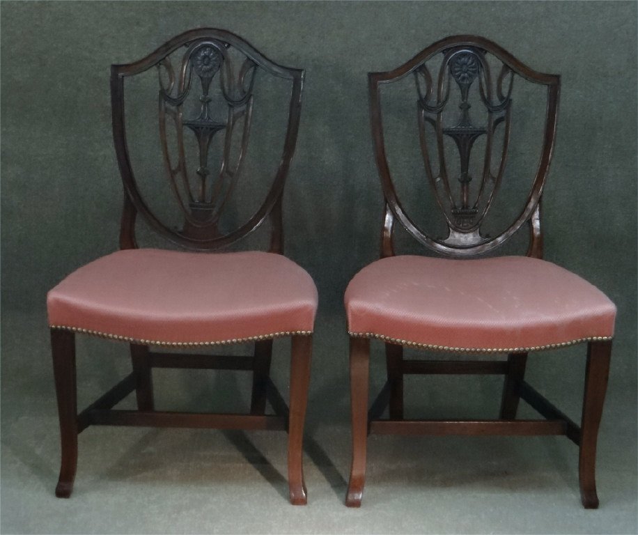 PR OF HEPPLEWHITE SHIELD BACK CHAIRS (1 of 6)
