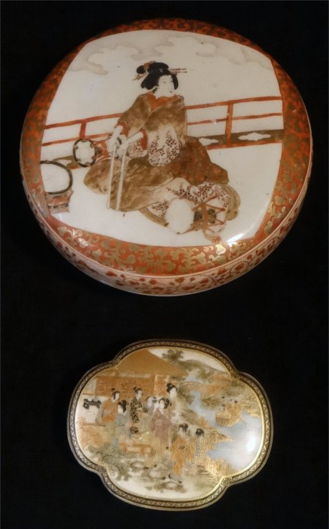 2 ORIENTAL PORCELAIN COVERED BOXES (1 of 9)