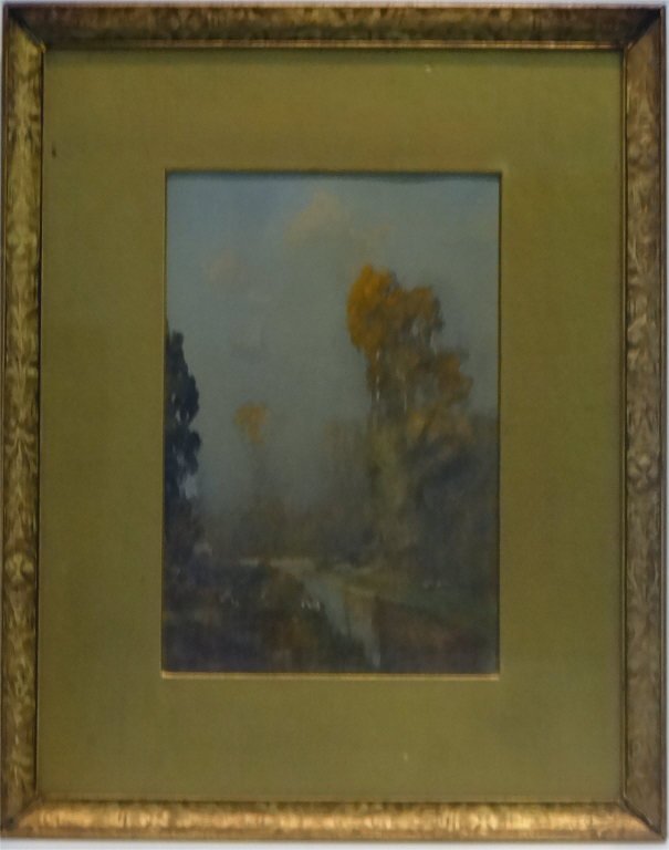 W/C "TONAL LANDSCAPE" SGND J.C. HUFFINGTON: 12" X 7 3/4" SITE SIZE