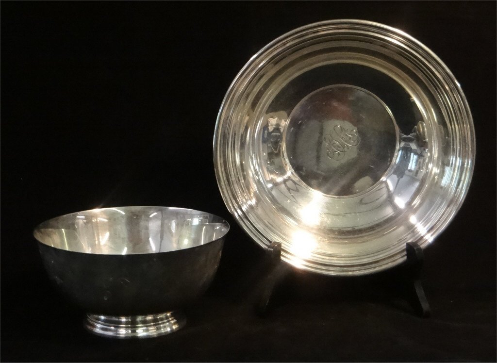 2 STERLING SILVER BOWLS: LUNT REVERE STYLE & (1 of 4)