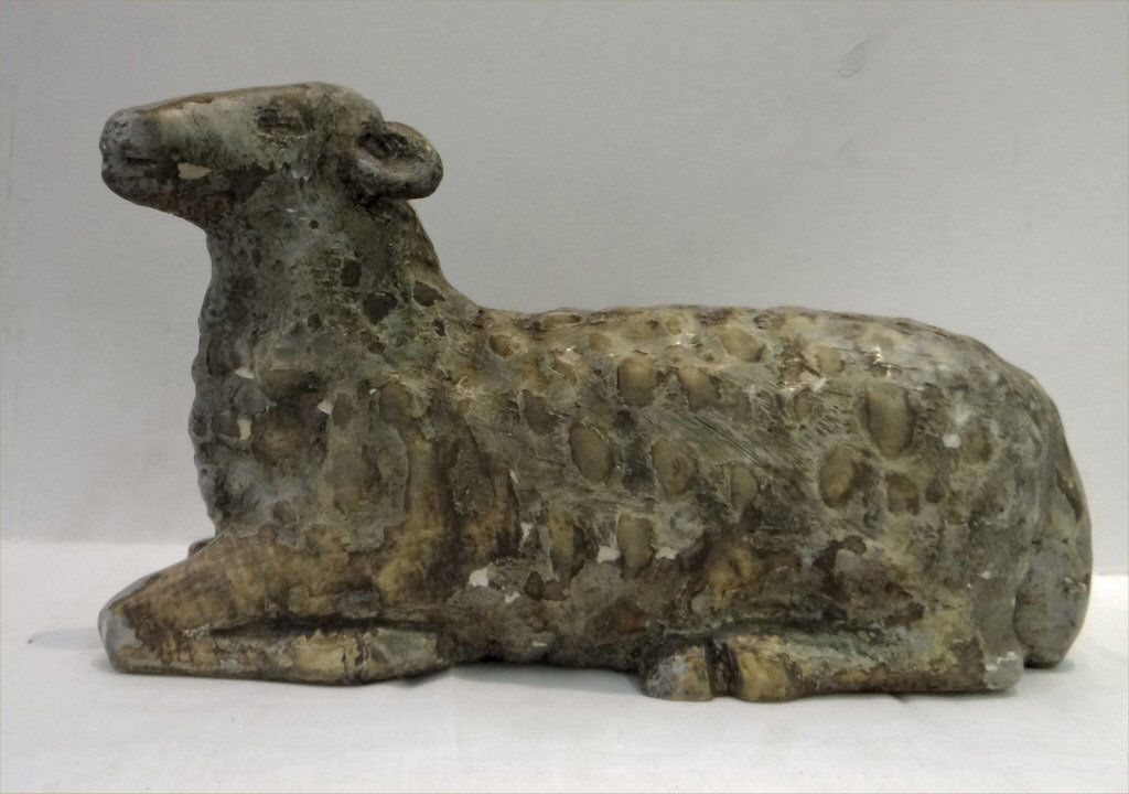 19THC. FOLK CARVED WOODEN SHEEP (1 of 7)