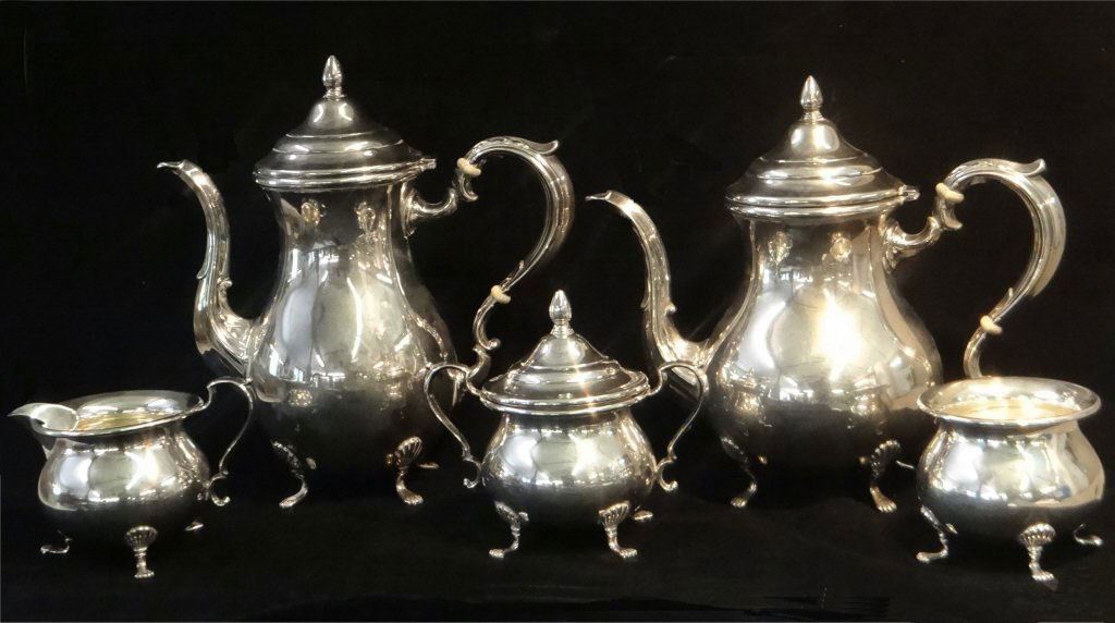 5 PC STERLING SILVER COFFEE & TEA SET (1 of 2)