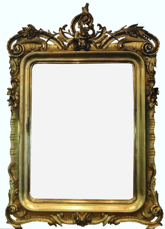 EXCEPTIONAL PARLOUR MIRROR ORIGINAL GILDED FRAME (1 of 4)