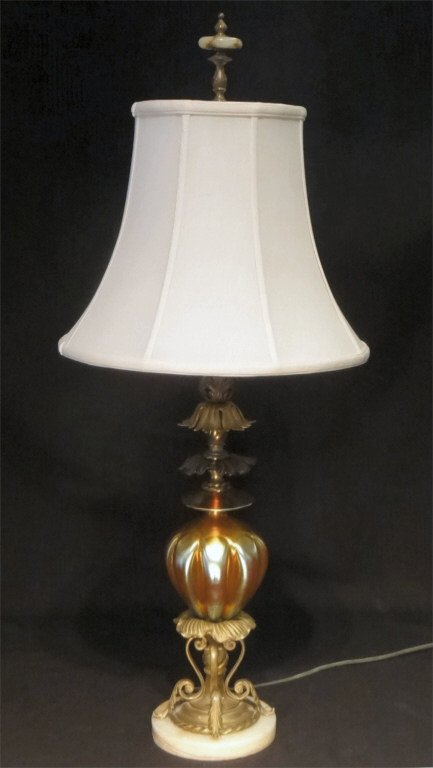 CARDER STEUBEN MELON SHAPED  LAMP BASE #3554 (1 of 5)