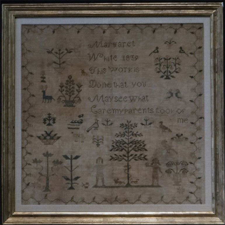 MARGARET WHITE 1839 ADAM & EVE SAMPLER (1 of 3)