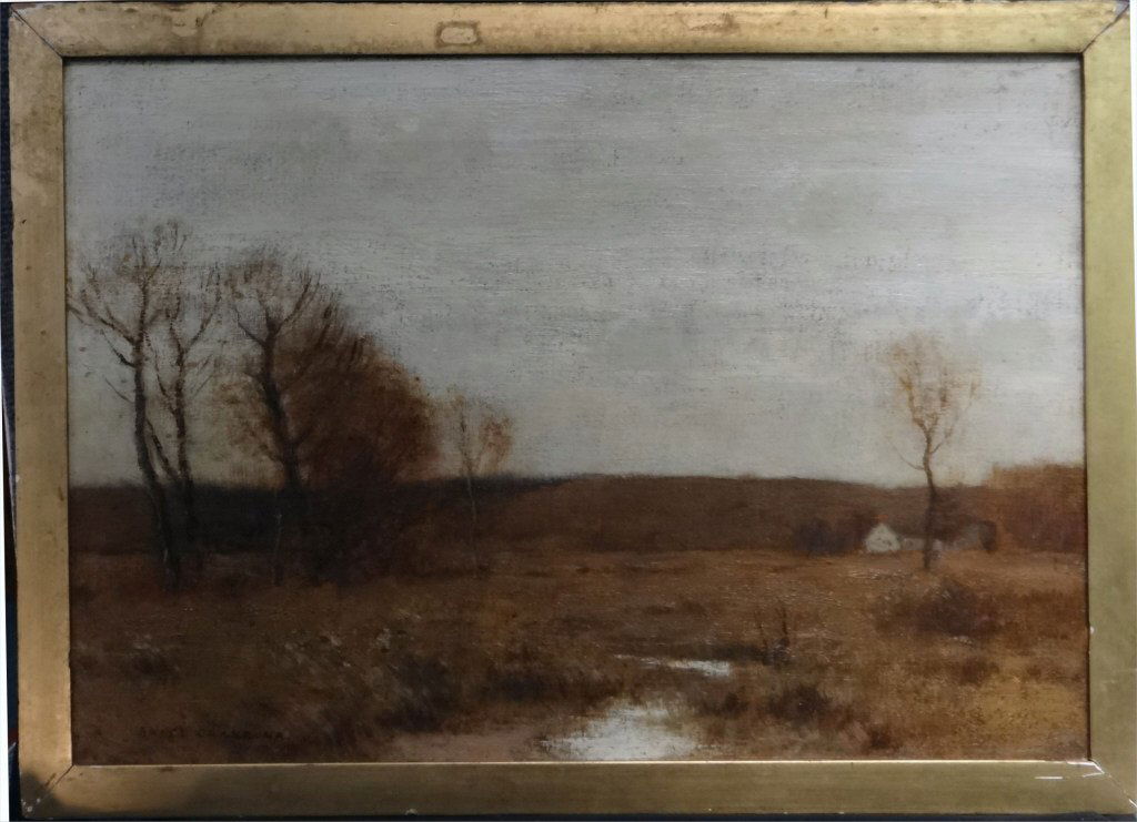O/C "NOVEMBER MEADOWS" SGND BRUCE CRANE, N.A. 1857-1937: O/C "NOVEMBER MEADOWS" SGND BRUCE CRANE, N.A. 14" X 20"