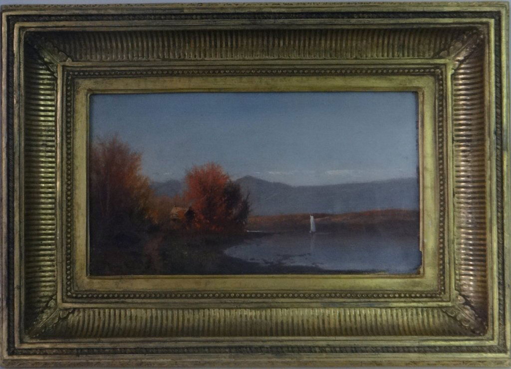 O/C "SOUTH BAY HUDSON NY" SGND ERNEST PARTON 1866: O/C "SOUTH BAY HUDSON NY" SGND ERNEST PARTON 1866 6 1/2" X 11"