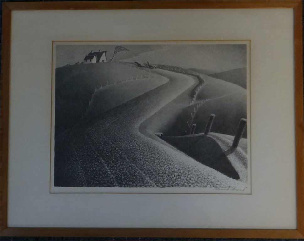 GRANT WOOD PENCIL SIGNED LITHOGRAPH (1 of 5)