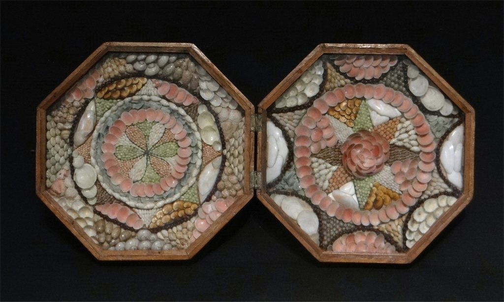 19THC. SAILOR'S SHELL VALENTINE 10" X 9 3/4" (1 of 6)