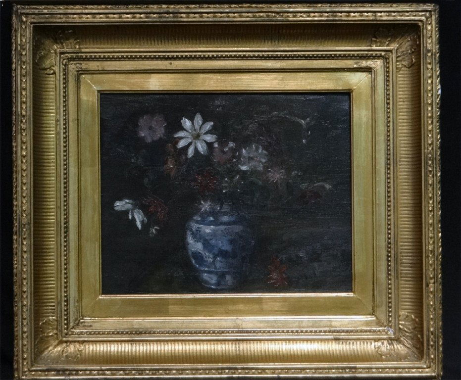 O/BD "STILL LIFE SUMMER BLOSSOMS IN ORIENTAL VASE" (1 of 3)