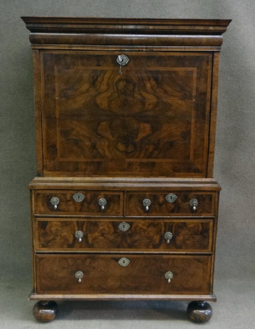 QUEEN ANNE PERIOD WALNUT WRITING DESK / BUREAU (1 of 11)